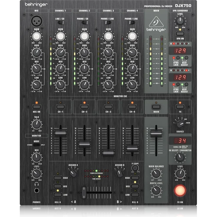 Behringer DJX750 Pro Mixer 5-Kanal DJ Mixer