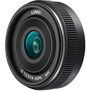 Bild für Panasonic H-H014A LUMIX G Festbrennweiten 14 mm F2.5 II ASPH. Objektiv (Pancake Objektiv, Filtergröße 46 mm, Bildwinkel 75°)