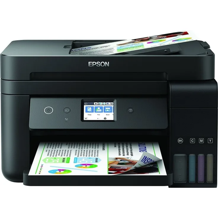 Epson EcoTank ET-4750 4-in-1 Tintenstrahl-Multifunktionsgerät (Drucker, Scanner, Kopierer, Fax) Auflösung: 1200 x 4800, USB, LAN, WLAN, Mobile Print, AirPrint, Wi-Fi Direct (C11CG19401)