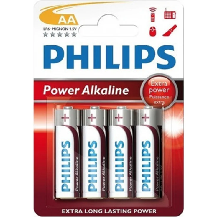 Philips alkalinas Batterien AA LR6 Blister4