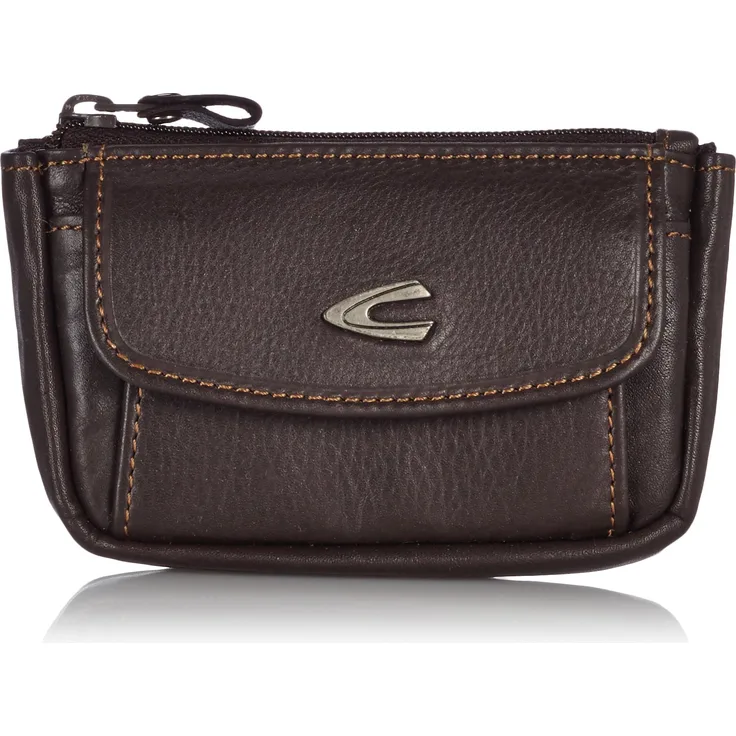 camel active, Schlüsseletui Herren, Schlüsselmäppchen , Schlüsseltasche, Echtes Leder, 2 Schlüsselringe, Braun, 11,5x2x7,5,cm