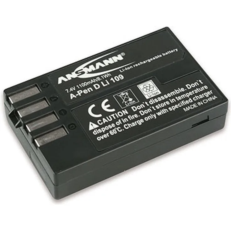 ANSMANN Li-Ion Akku A-Pen D-Li 109 7 4V - Typ 1100mAh - Leistungsstarke Akkubatterie für Foto Digitalkameras - der perfekte Ersatzakku für Pentax Digicam uvm.