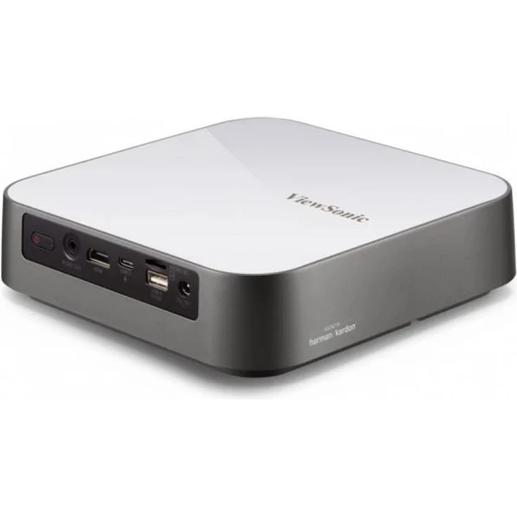 Viewsonic M2E Mini-Beamer, LCD, Full HD (1920 x 1080), Kontrast 300000:1, 1000 ANSI-Lumen, Bildverhältnis 16:9, Bluetooth, WLAN, silber/schwarz – Bild 4