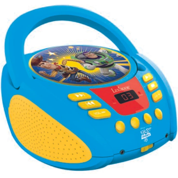 Lexibook Disney Toy Story Buzz & Woddy Boombox CD-Player, Mikrofonanschluss, AUX-Eingangsbuchse, AC-Betrieb oder läuft mit Batterien, Blau, RCD108TS – Bild 1