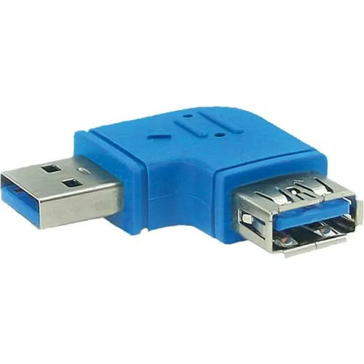 InLine 35300M USB 3.0 Adapter, Stecker A auf Buchse A, links gewinkelt 90°