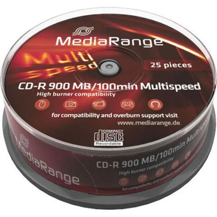 MediaRange MR222 CD-R 900MB (100min. 48x Speed, 25 Stück)