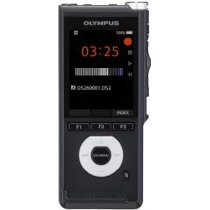 Olympus DS-2600 Digitales Diktiergerät mit Schiebeschalter inkl. Diktatmanagementsoftware''Dss Player Standard'' (Mac & PC) | Dss Pro, MP3, PCM | USB | SD-Karten-slot & interner Speicher | Lautsprecher