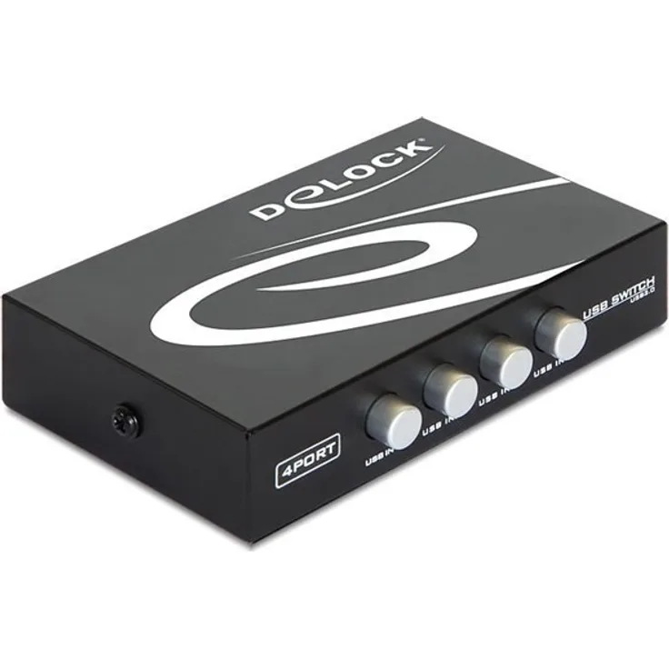 DeLock Switch USB2.0 4 port manual - USB-Umschalter für die gemeinsame Nutzung von Peripheriegeräten - 4 x USB2.0 - Desktop (87634)