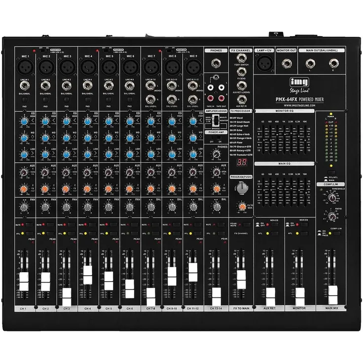 IMG Stage Line PMX-64FX Powered Mixer 2 x 475 W schwarz