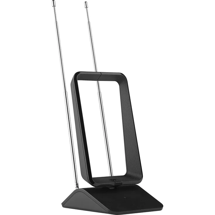 One For All DVB-T-DVB-T2 Indoor-Zimmerantenne ? Full HD-HDTV Fernseher TV Antenne mit Verstärker - 0-25 km Reichweite ? 1.5 Meter Koaxialkabel - UHF-VHF - Schwarz - SV9460