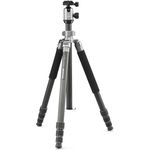 Cullmann 55496 Mundo 528MC Dreibeinstativ Carbon inklusive Einbein mit Kugelkopf, Stativhöhe, 183,5 cm silber