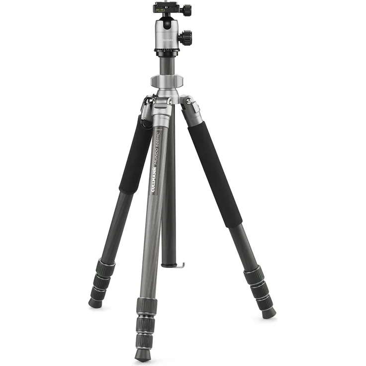 Cullmann 55496 Mundo 528MC Dreibeinstativ Carbon inklusive Einbein mit Kugelkopf, Stativhöhe, 183,5 cm silber