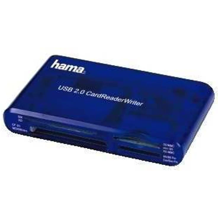 Hama Kartenleser USB 2.0 - 35-in-1 (Kartenlesegerät, Card Reader SD-SDHC-SDXC, CF, microSD-SDHC-SDXC, USB 2.0) blau – Bild 2