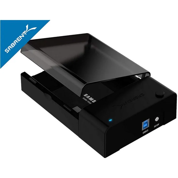 Sabrent Dockingstationen - USB 3.0 zu SATA externer Festplatte Lay-Flat-Dockingstation für 2,5 oder 3,5 Zoll HDD, SSD [Support UASP] (EC-DFLT)