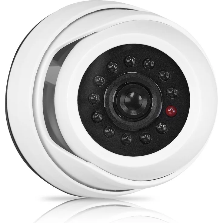 kwmobile Überwachungskamera Attrappe (Außenbereich, Dummy Kamera für Deckenunterbau - mit LED Licht - Dome Überwachungskamera Attrappe - täuschend echte Fake Security Camera) - Preisvergleich