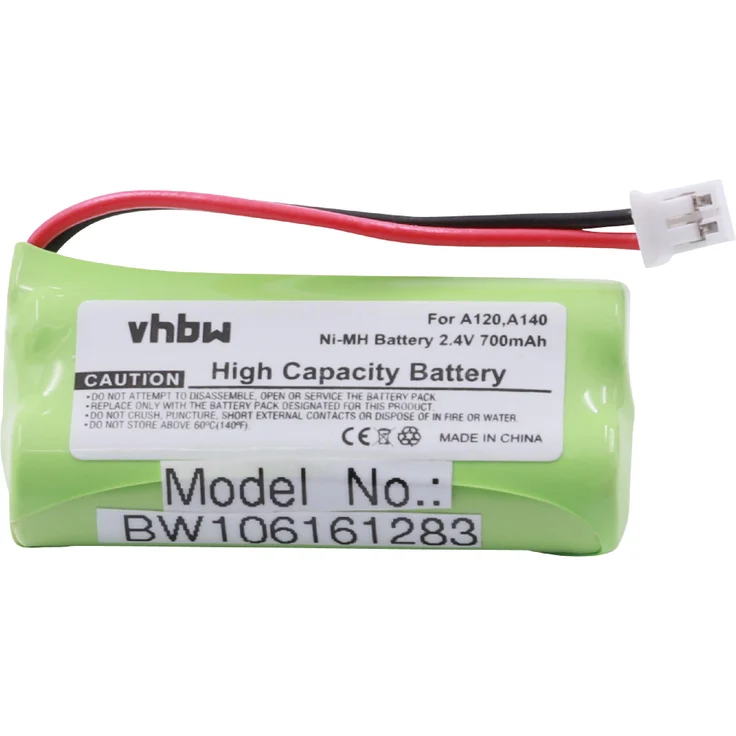 VHBW NiMH Akku 700 mAh (2,4 V), geeignet für Telefon, Festnetz Siemens Gigaset A12, A14, A24, A26, A145, A260, AS140, AL4H, Q063, Uni Versum CL15, SL15