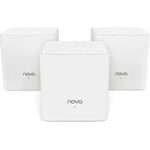 Tenda Nova MW3 (3er-Pack) echtes Dual-Band Mesh WLAN (Bis zu 300m² WLAN, AC1200, Alexa, 6x LAN Port, Ethernet-Backhaul, QoS, für Häuser, Büros, Wohnungen) Ersetzt Router, Powerline & Repeater