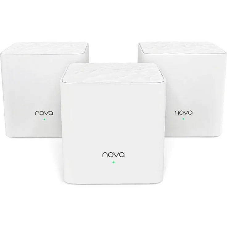 Tenda Nova MW3 (3er-Pack) echtes Dual-Band Mesh WLAN (Bis zu 300m² WLAN, AC1200, Alexa, 6x LAN Port, Ethernet-Backhaul, QoS, für Häuser, Büros, Wohnungen) Ersetzt Router, Powerline & Repeater