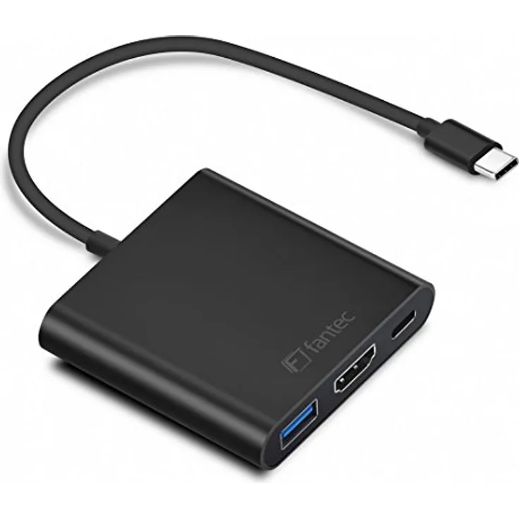 FANTEC UMP-HDMI4K-PD USB Typ-C Adapter auf 1x HDMI 4K, 20 cm Kabel schwarz-Aluminium