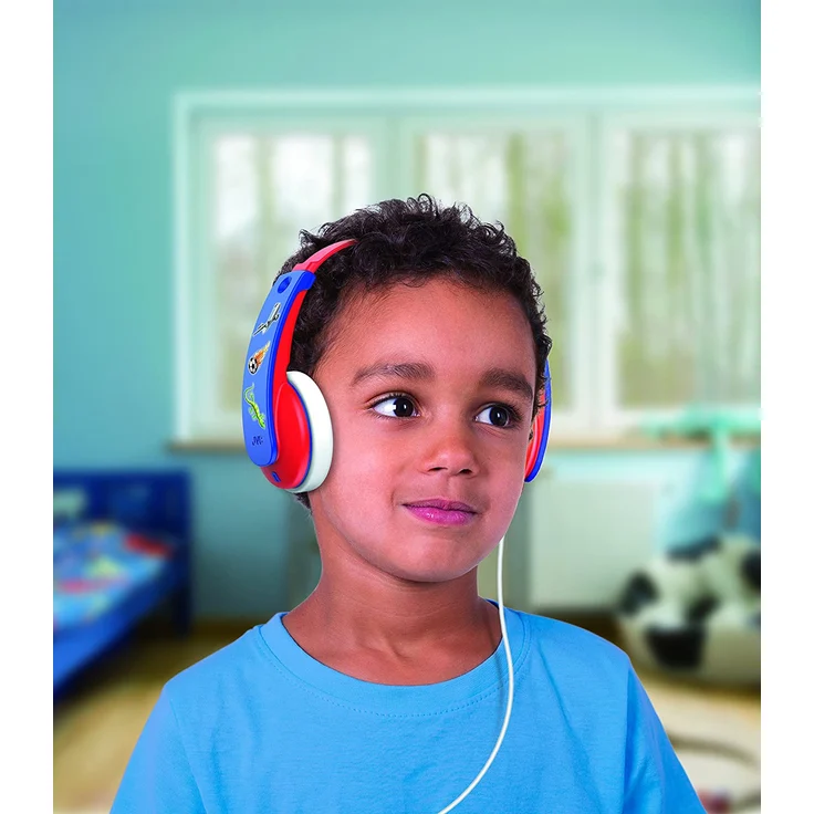 JVC HA-KD7-R-E On-Ear-Kopfhörer, geeignet für Kinder, rot, blau – Bild 3