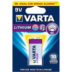VARTA Lithium 9V Block, ideal für Rauchmelder, GPS Geräte Sport- und Outdoor-Einsätze (1er Pack)