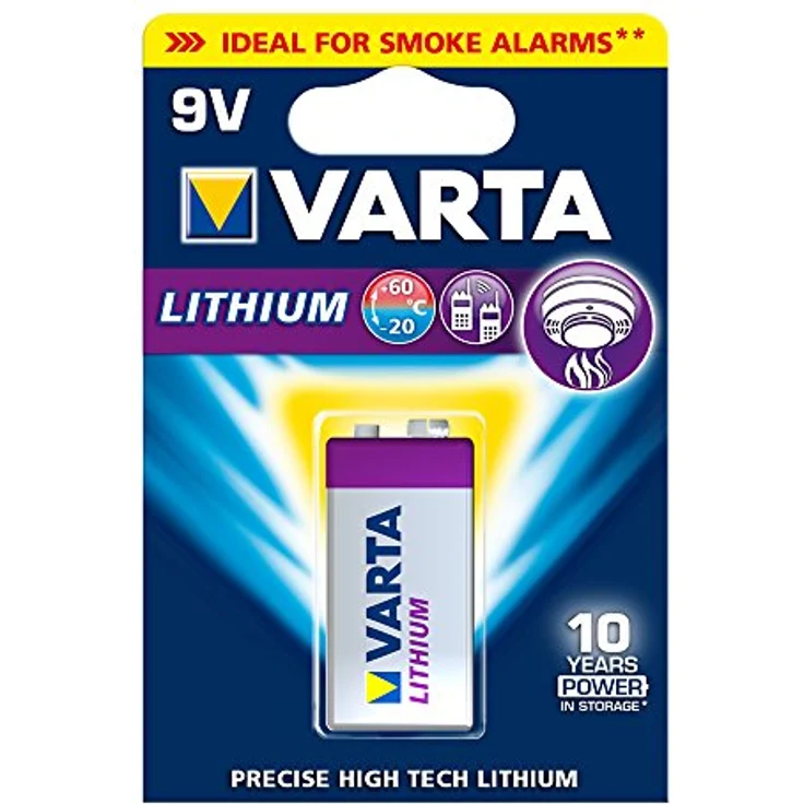 VARTA Lithium 9V Block, ideal für Rauchmelder, GPS Geräte Sport- und Outdoor-Einsätze (1er Pack) – Bild 1
