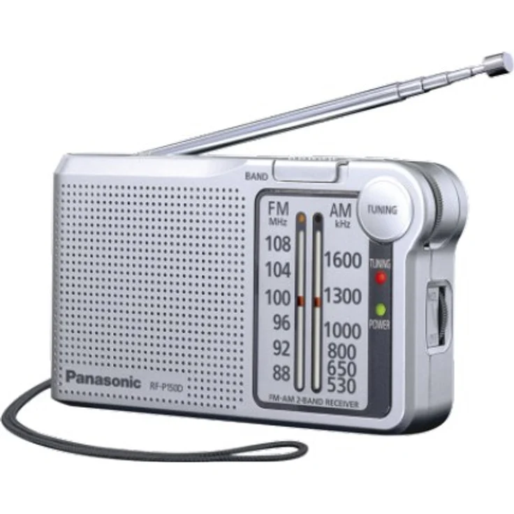 Panasonic RF-P150DEG-S Taschenradio mit Trageriemen, Batteriebetrieb silber – Bild 1