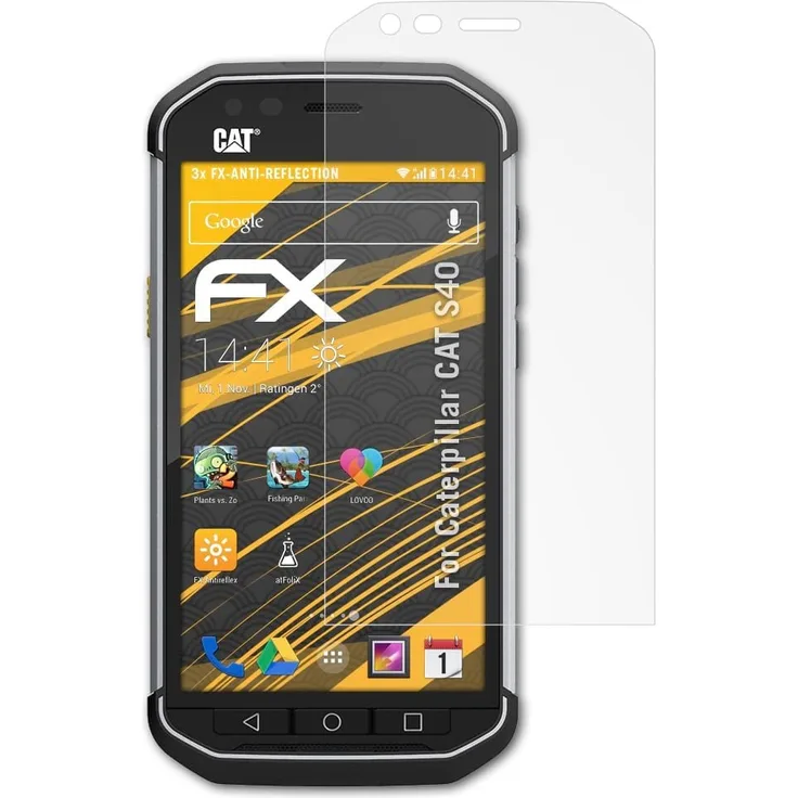 atFoliX Schutzfolie für Caterpillar CAT S40 Displayschutzfolie - 3 x FX-Antireflex blendfreie Folie