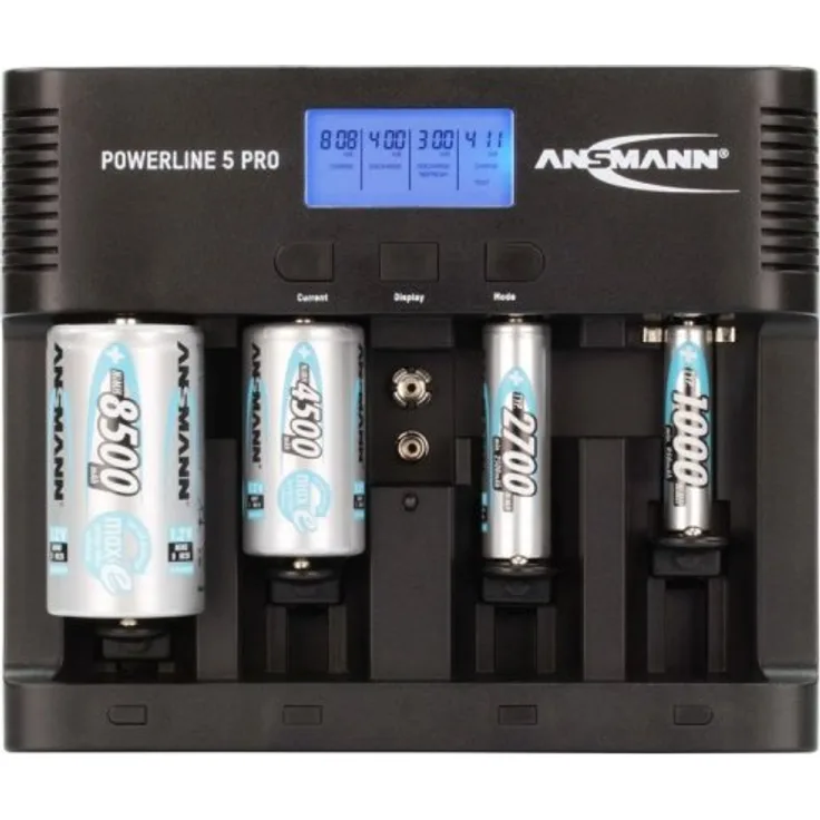 Ansmann Powerline 5 Pro Universal LCD Schnell-Ladegerät mit Kapazitätsanzeige