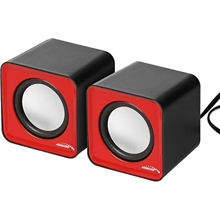 Audiocore AC870 Kompakt Stereo-Lautsprecher 2.0 PC 2x3 Watt RMS Rot