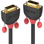 Lindy Black Line - DVI-Kabel - Single Link - DVI-D (M) bis DVI-D (M) - 2 m - rund, Daumenschrauben - Schwarz
