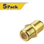 VCE (5-Pack) vergoldete F-Typ Koaxial RG6 Stecker, Kabelverlängerung Adapter