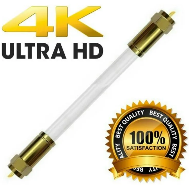 Loop Kabel Sat Antennenkabel Goldstecker 50cm Weiß 135 dB HD 4K HQ 7mm