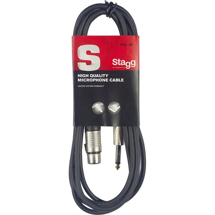 Stagg 18239 Standard-Mikrofonkabel (6 m, 3-polig, Klinkenstecker-auf-Buchse XLR) schwarz – Bild 1
