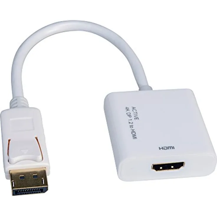 ROLINE DisplayPort-HDMI Adapter - Aktiv - v1.2 - DP Stecker-HDMI Buchse - weiss - 0,15 mm (0.00591'') - DisplayPort Stecker - HDMI Typ A - DisplayPort Version 1.2 - Aktiv (12.03.3160)