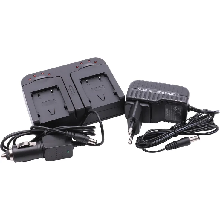 vhbw Dual Ladegerät kompatibel mit Canon MV5iMC, MV6iMC, MV800, MV830, MV830i, MV850i, MV890, MV900 Kamera Camcorder Action Cam-Akku - Ladeschale