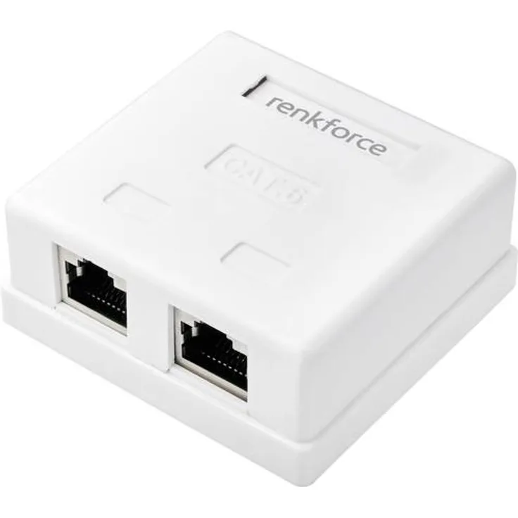 Renkforce Netzwerkadapter Aufputz CAT 6 2 Port Weiß
