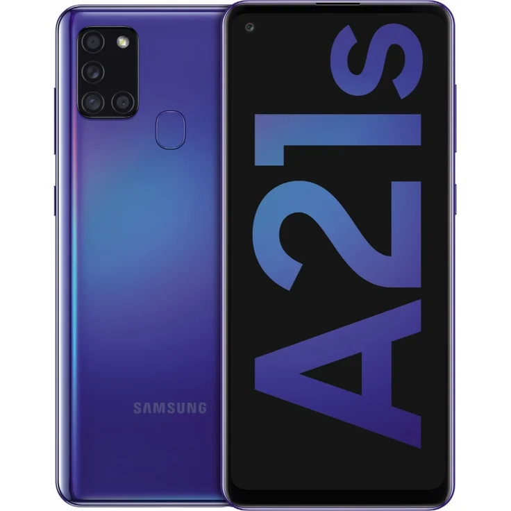 Samsung Galaxy A21s Smartphone 16,51cm (6,5 Zoll) AMOLED-Display, 64GB interner Speicher, 4GB RAM, Dual-SIM, Android, Blue – Bild 1