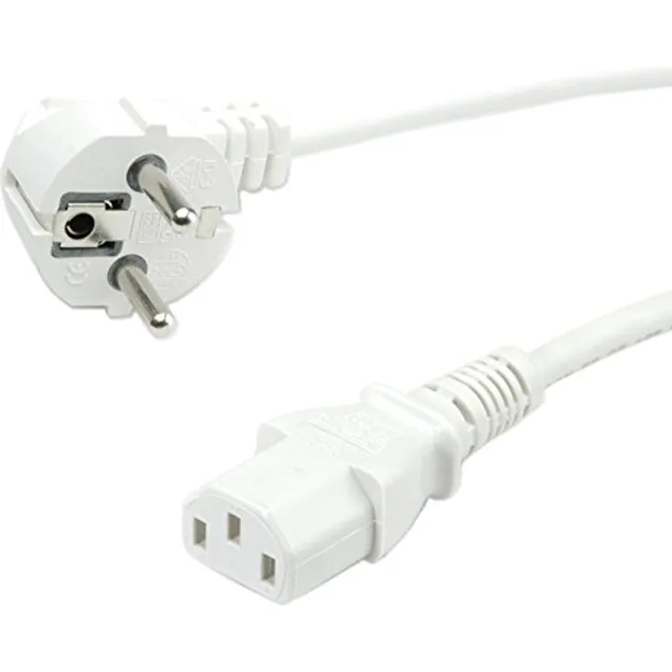 Value 19991019 Netzkabel, gerade IEC-Buchse, 1,8m weiß