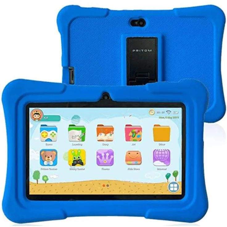 Pritom K7 SD-Auflösung 7 Zoll, WLAN-Tablet, Quad-Core, 1 GB RAM, 16 GB Speicher, Android, Dunkelblau (PTK7116-REDB)