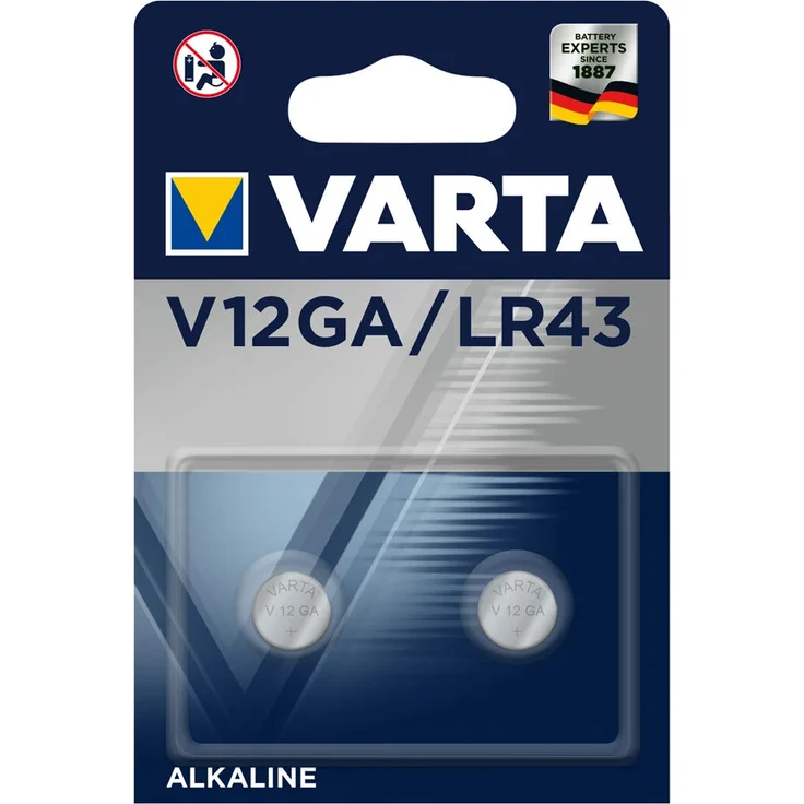 VARTA Batterien Alkaline Knopfzelle V12GA-LR43 Knopfzellen (2er Pack, in Original Blisterverpackung) – Bild 1