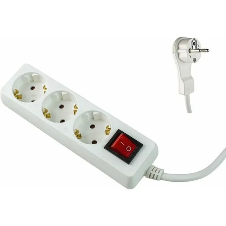 as-Schwabe 11391 Steckdosenleiste 3-fach, weiß, 2m H05VV-F3G1,5