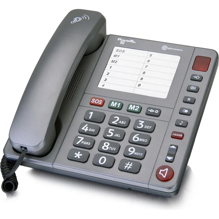 amplicomms PowerTel 90 Analog-Telefon grau