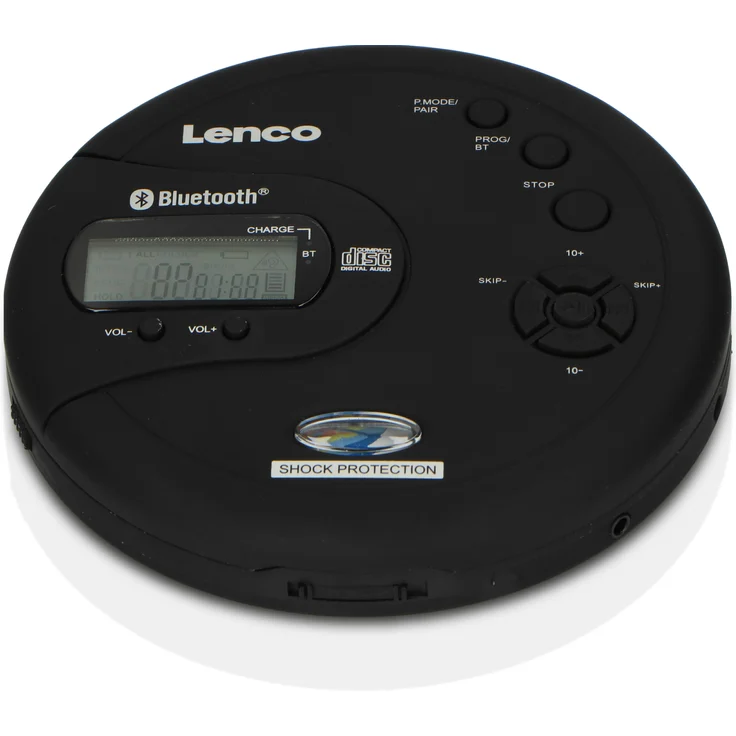 Lenco CD-300 Tragbarer CD-Player Walkman mit Bluetooth, MP3 Funktion, Antishock, schwarz – Bild 2
