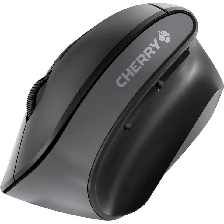 CHERRY MW 4500 - Kabellos - Ergonomische Bauform - Im 45° Design - Armschonend - Rechtshänder - DPI Umschalter - Schwarz - Mobil