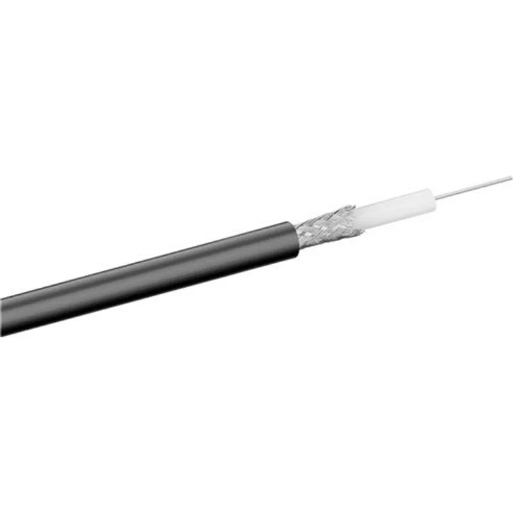 Goobay 50093 RG 58 Koaxkabel, 2x geschirmt, 100 m, Schwarz, 2x geschirmtes Kabel für z.B. Funkübertragungen