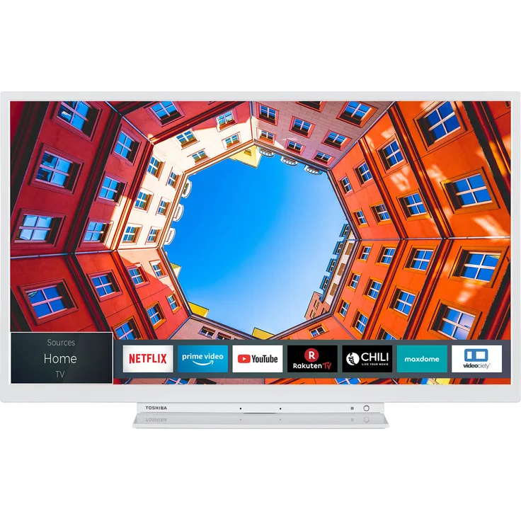 Toshiba 24WK3C64DA 60 cm (24 Zoll) LED Smart TV (HD ready, HDR) HD-Triple-Tuner (Sat, Antenne, Kabel) Energieklasse F