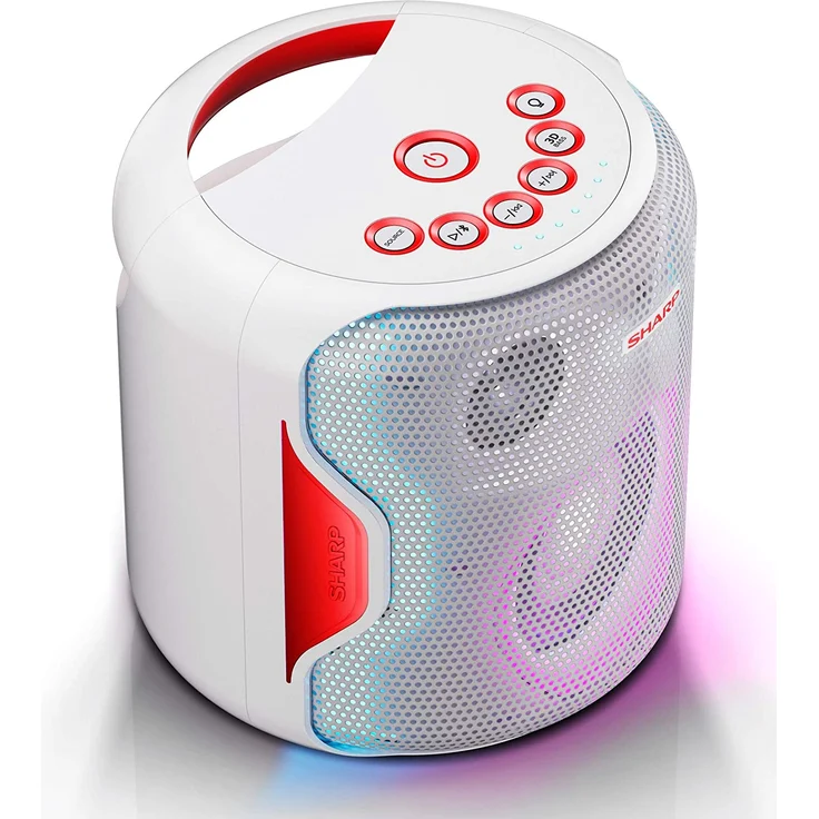 SHARP PS-919 (WH) Partylautsprecher, 14 Stunden Wiedergabezeit, Bluetooth, TWS: Koppeln eines weiteren Gerätes, Multicolor-Lichtshow mit verschiedenen Modi, Ultra-Bass-Einstellung, 130 Watt – Bild 3