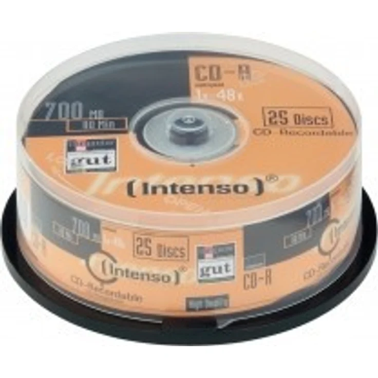Intenso CD-R Rohlinge 700MB, 52x, Spindel, 25er Cakebox – Bild 1