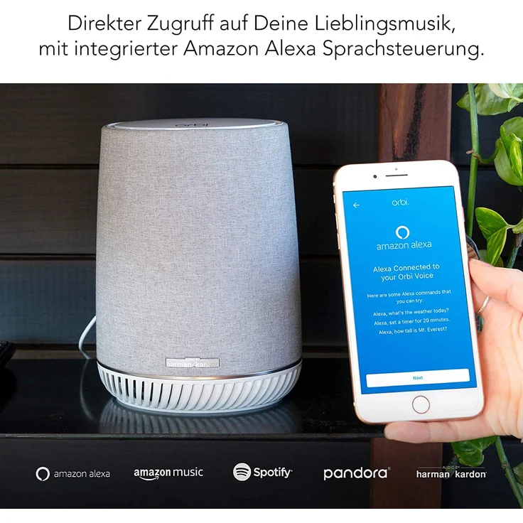 Netgear Orbi RBS40V-100EUS Voice Mesh WLAN Smart Lautsprecher (Erweiterung um 125 m² Abdeckung, integrierte Amazon Alexa, Repeater für Orbi Mesh-WiFi-Systeme, High Speed Satellit Smart Home Speaker) - Preisvergleich – Bild 3